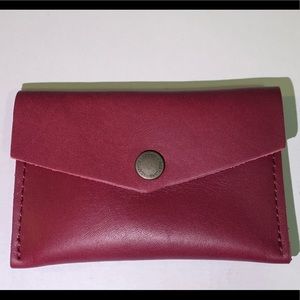 NEW CRANBERRY Portland Leather Goods Mini Envelope Wallet in